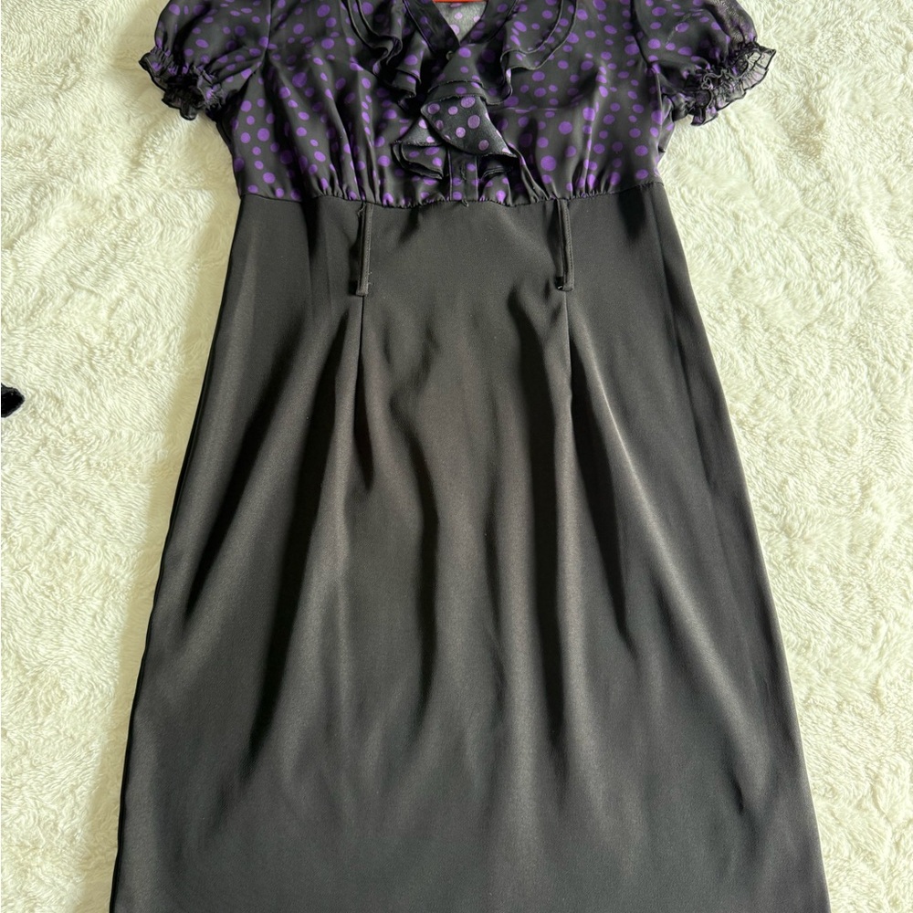 Elegant Purple and Black Women's Dress